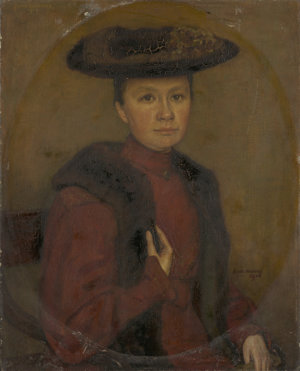 Portrait of Jo Cohen Gosschalk-Bonger in a Red Dress, with a Fur Hat and Shawl, Johan Henri Gustaaf Cohen Gosschalk , 1906, Van Gogh Museum, Amsterdam (Vincent van Gogh Foundation)