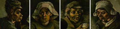 Details of four heads of the Potato Eaters